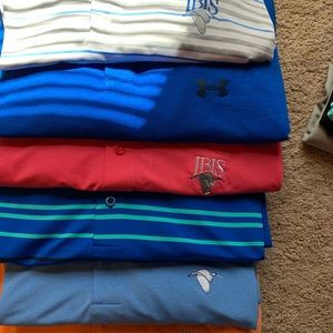 6 Under Armor & 4 Nike Men’s Golf Polo’s Large
